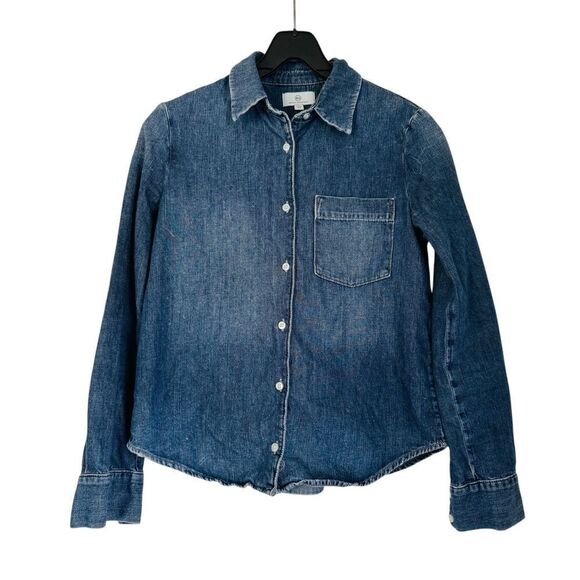 AG Adriano Goldschmied Women's CADE Classic Button Down Denim Shirt Size XS - Picture 1 of 4